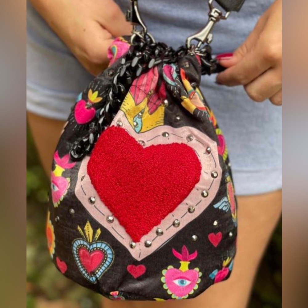 🎀HEART BOHO HAND MADE CROSSBODY BUCKET BAG🎀